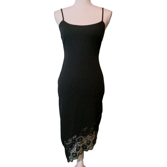 NEW Next Up Connected Apparel Juniors Lace Trim Asymmetric Party Slip Dress 5/6 - Picture 7 of 12